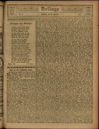 Zweite Ausgabe vom Sonntag, den 26. Februar 1922.