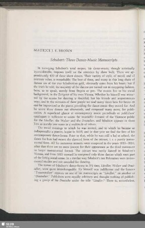 Schubert: Three Dance-Music Manuscripts