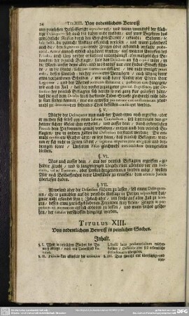Titulus XIII. Von ordentlichem Beweiß in peinlichen Sachen
