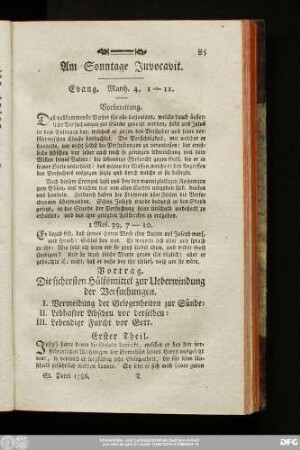Am Sonntage Invocavit. Evang. Matth. 4, 1 - 11.