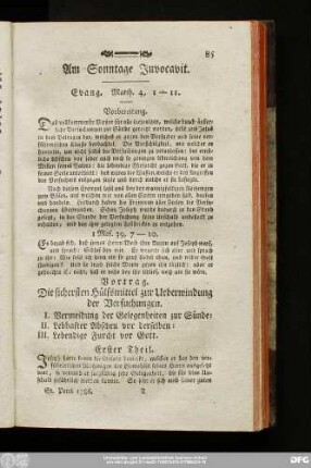 Am Sonntage Invocavit. Evang. Matth. 4, 1 - 11.