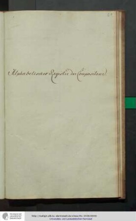 Alphabetisches Register der Componisten