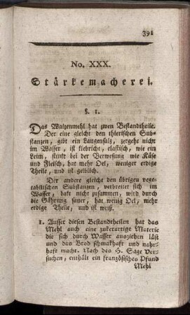 No. XXX. Stärkemacherei.