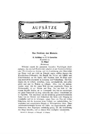 Das Problem der Materie : (Fortsetzung)