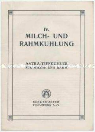 MILCH- UND RAHMKÜHLUNG ASTRA-TIEFKÜHLER FÜR MILCH- UND RAHM