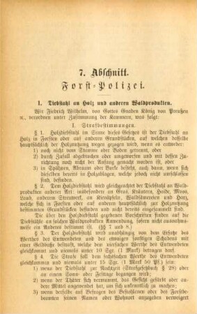 7. Abschnitt. Forst-Polizei