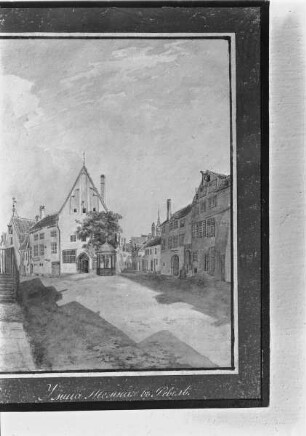 Die Raderstraße mit dem Raderbrunnen in Reval