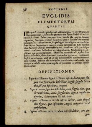 Euclidis elementorum quartus.