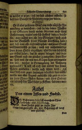 Fabel Von einem Affen und Fuchse.