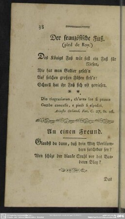 Der französische Fuß. (pied de Roy.)