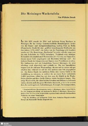 Die Meininger Wachstafeln