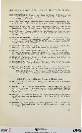 Türkei, Persien, Palästina, Arabien, Nordafrika (Nr. 893-1274)