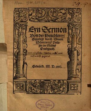 Eyn Sermon Von der Heüchlerey