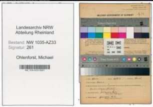 Entnazifizierung Michael Ohlenforst , geb. 18.12.1911 ()