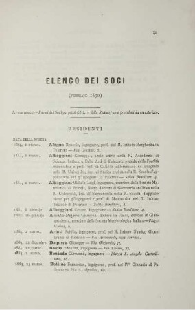 Elenco dei soci.