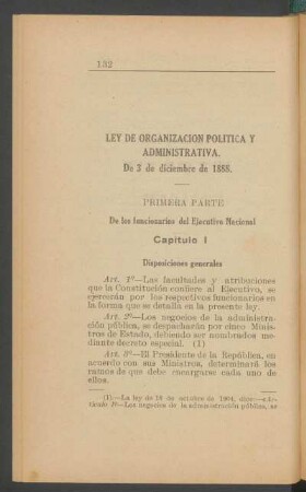 Primera parte - De los funcionarios del Ejecutivo Nacional