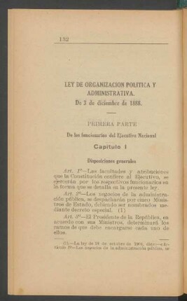 Primera parte - De los funcionarios del Ejecutivo Nacional