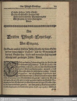 Am Dritten Pfingst-Feyertage