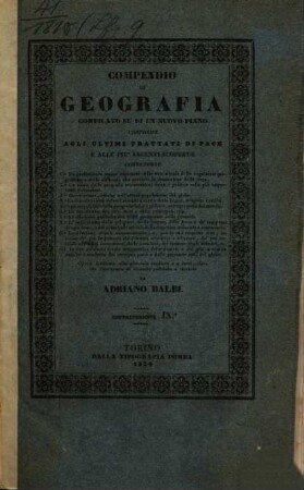 Compendio di geografia : compilato su di un nuovo piano conforme agli ultimi trattati di pace e alle piu recenti scoperte .... 9
