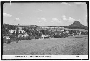 Thürmsdorf mit dem Lilienstein. Sächsische Schweiz