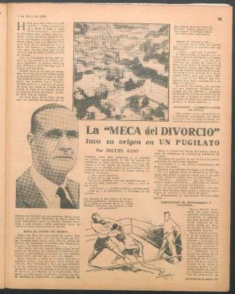 La "Meca del Divorcio" tuvo su origen en un pugilato