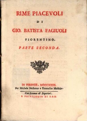 Rime piacevoli di Gio. Battista Fagiuoli Fiorentino, 2