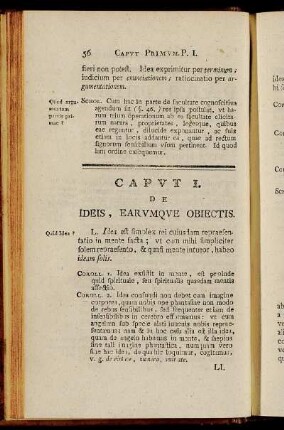 Caput I. De Ideris, Earumque Obiectis.