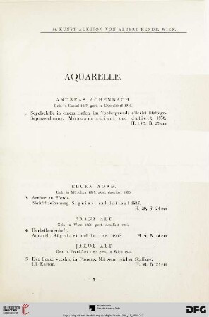 Aquarelle (Nr.1-129)