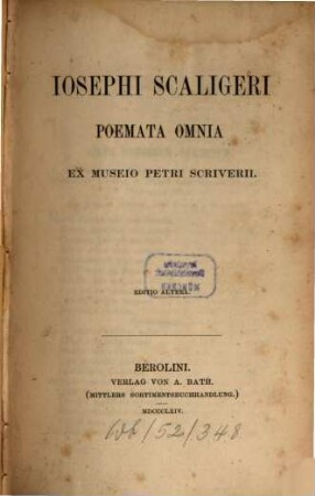 Iosephi Scaligeri poemata omnia