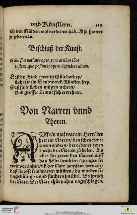 Von Narren vnnd Thoren