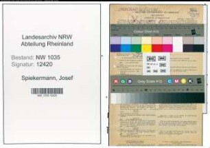Entnazifizierung Josef Spiekermann , geb. 05.05.1891 (Holzmeister)