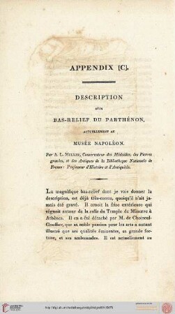 Appendix C (Description d'un bas-relief du Parthenon)