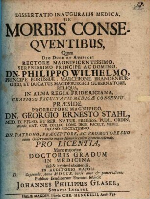 Diss. inaug. med. de morbis consequentibus