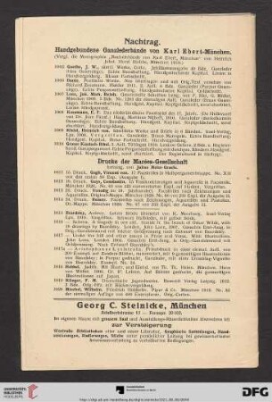 Nachtrag (Nr. 1005 - 1020)