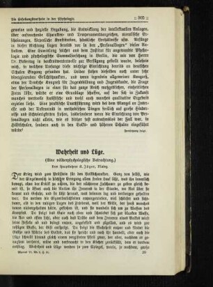 Wahrheit und Lüge : (eine völkerpsychologische Betrachtung)