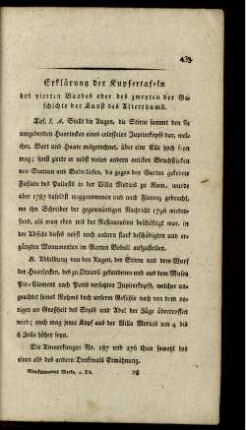 Erklärung der Kupfertafeln des vierten Bandes oder des zweyten der ...