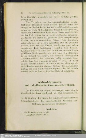 Schlussfolgerungen und tabellarische Zusammenstellungen
