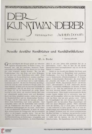 3/4: Neueste deutsche Kunstbücher und Kunstschriftstellerei