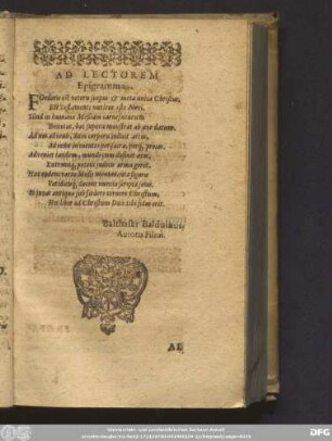 Ad Lectorem Epigramma.