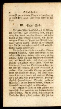 III. Schul-Zucht