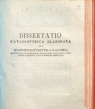 Dissertatio Catadioptrica Elaborata