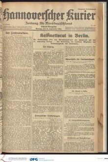 Hannoverscher Kurier : Hannoversches Tageblatt ; Morgenzeitung für Niedersachsen