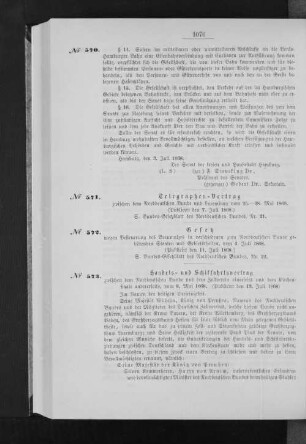 Telegraphen-Vertrag zwischen dem Norddeutschen Bunde und Luxemburg vom 25.-28. Mai 1868.