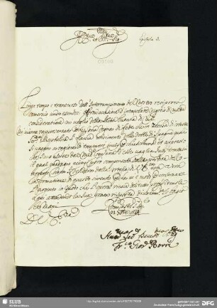 [Faszikel 6: Brief von Francesco Giovanni Borri an Bernardo Trevisan]