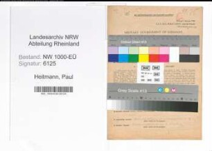 Entnazifizierung Paul Heitmann, geb. 17.03.1882 (Landgerichtsdirektor)