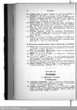 IX. Zoologie