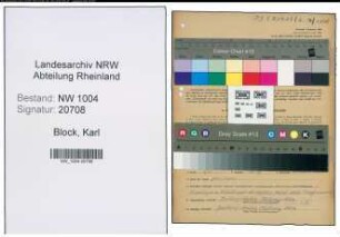 Entnazifizierung Karl Block , geb. 06.08.1898 (Wachmann)