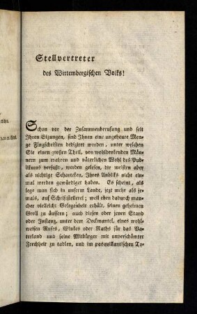 3-15, Stellvertreter des Wirtembergischen Volks