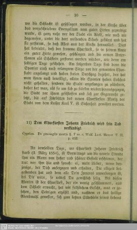 11) Dem Churfürsten Johann Friedrich wird sein Tod verkündigt