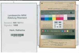 Entnazifizierung Katharina Heck , geb. 09.10.1895 (Arbeiter)